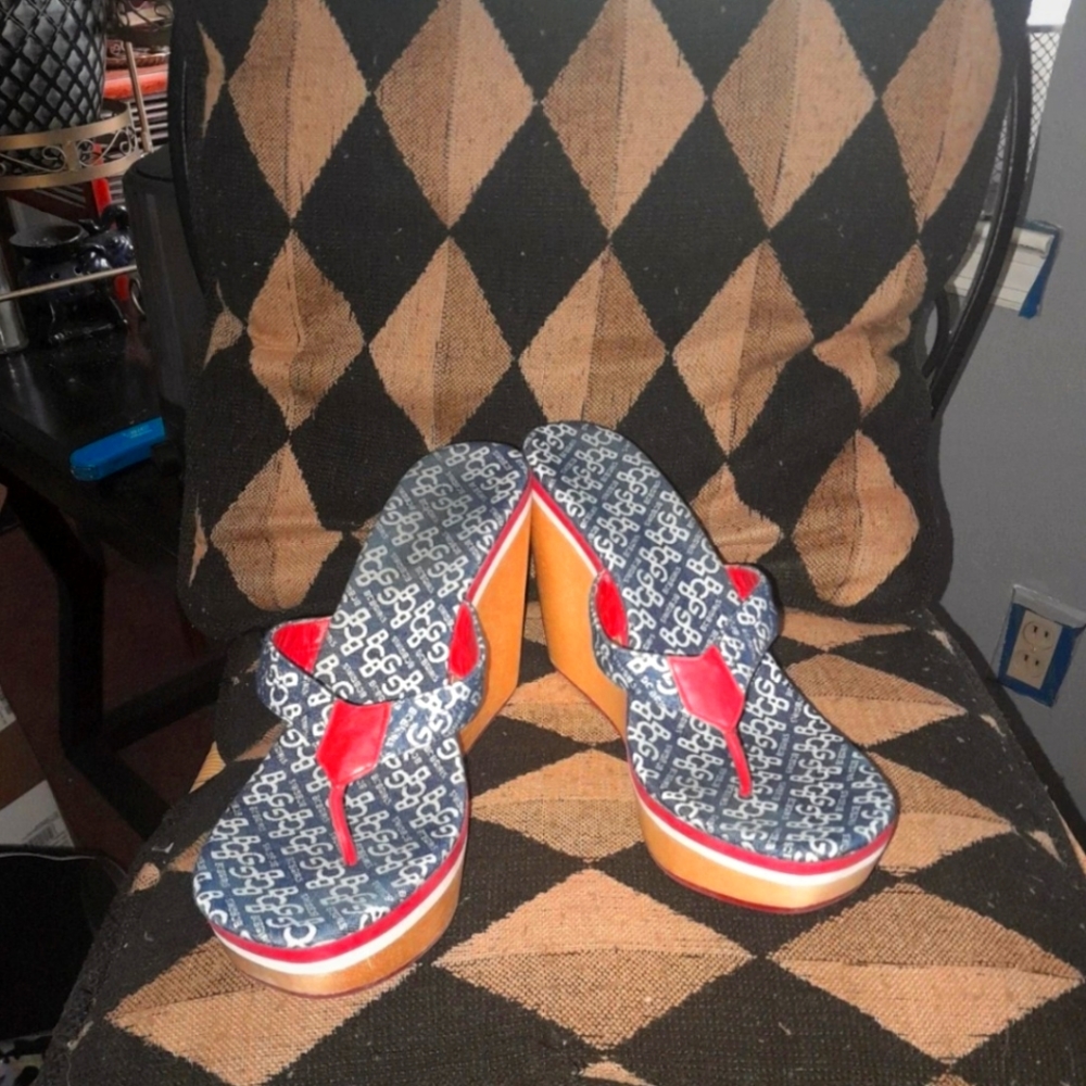 Pre-loved Wedge thong Slides